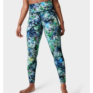 Sweaty Betty Super Sculpt 7/8 Leggings Size M Blue Green Multi Floral Print